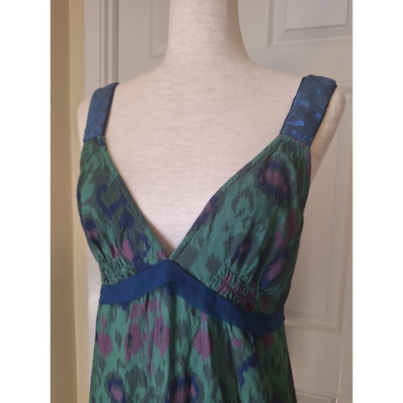 Anthropologie Velvet Trimmed Slip Midi Dress - Picture 6 of 14